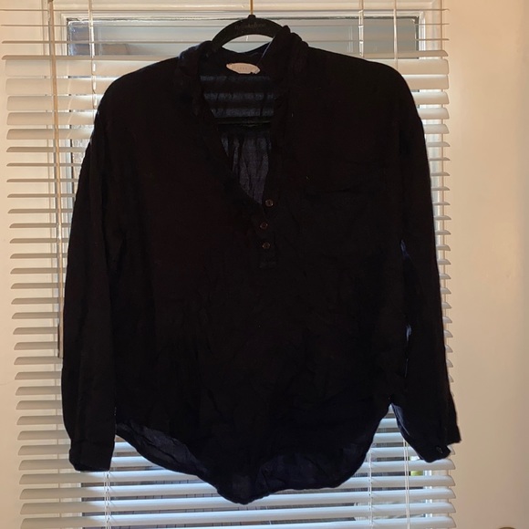 Black collared lush size small blouse - Picture 1 of 2